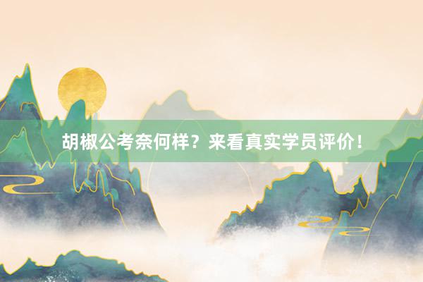 胡椒公考奈何样？来看真实学员评价！