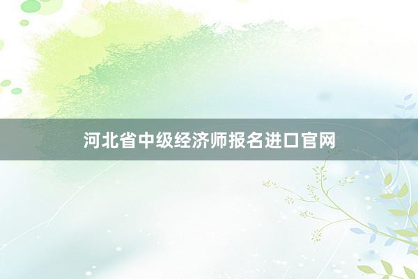 河北省中级经济师报名进口官网