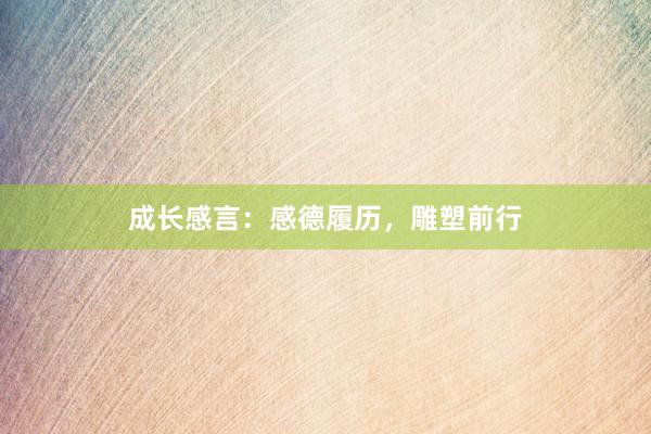 成长感言：感德履历，雕塑前行